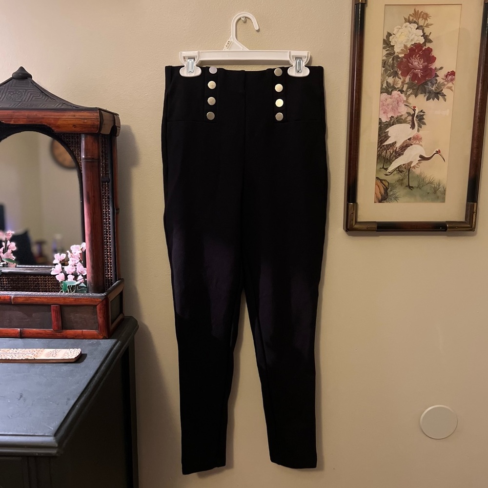 Forever 21 Black Leggings With Buttons